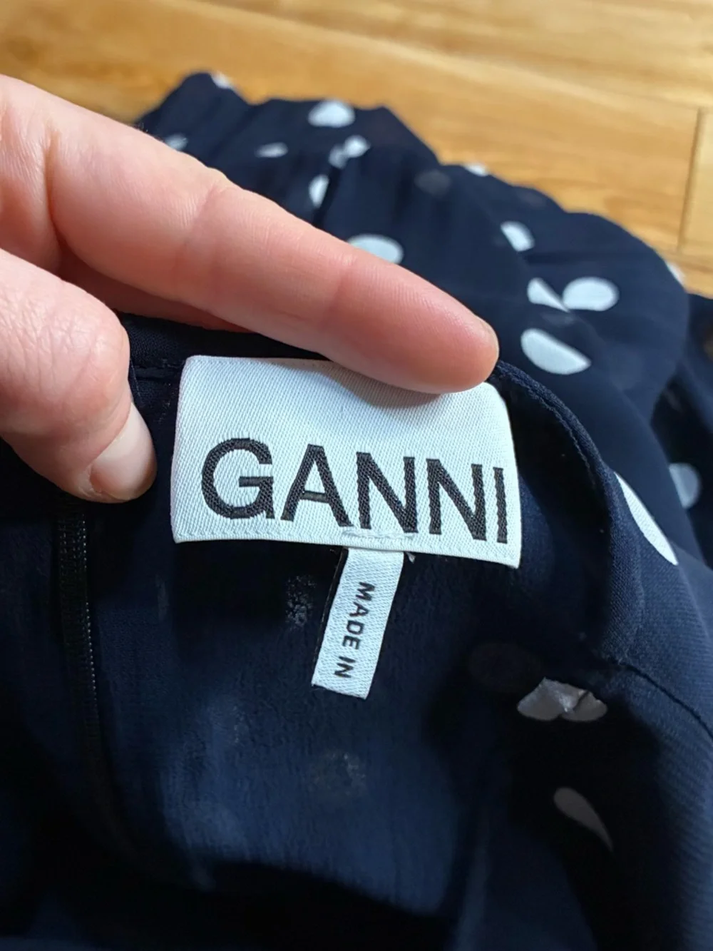 Ganni Georgette Polka Dot Mini Dress - Picture 7 of 9